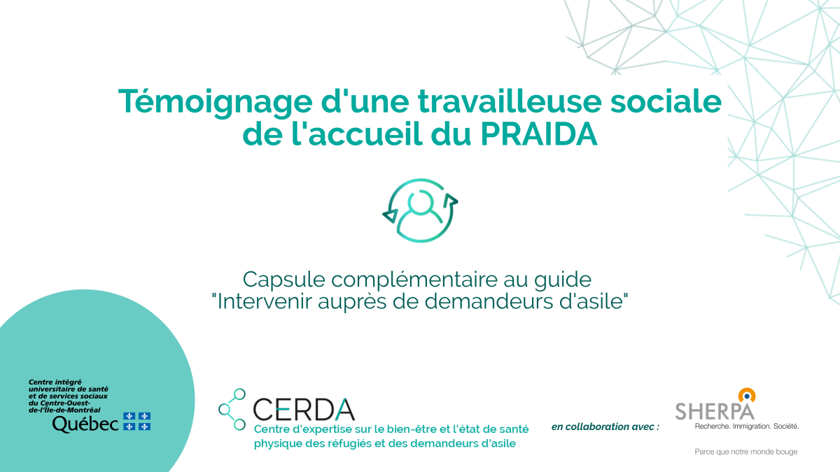 Témoignage d'une travailleuse sociale de l'accueil du PRAIDA