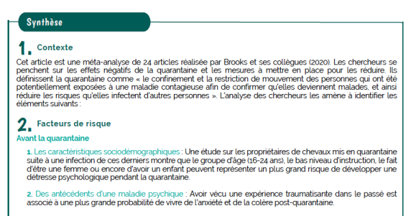 Les effets psychologiques de la quarantaine et comment les réduire