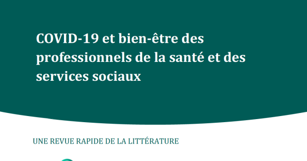 COVID-19 et bien-être des professionnels de la santé et des services sociaux
