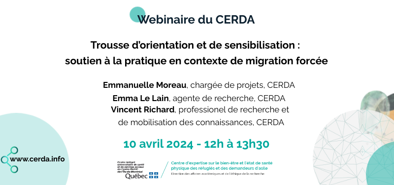 Annonce du webinaire du 10 avril 2024 sur la Trousse d'orientation et de sensibilisation